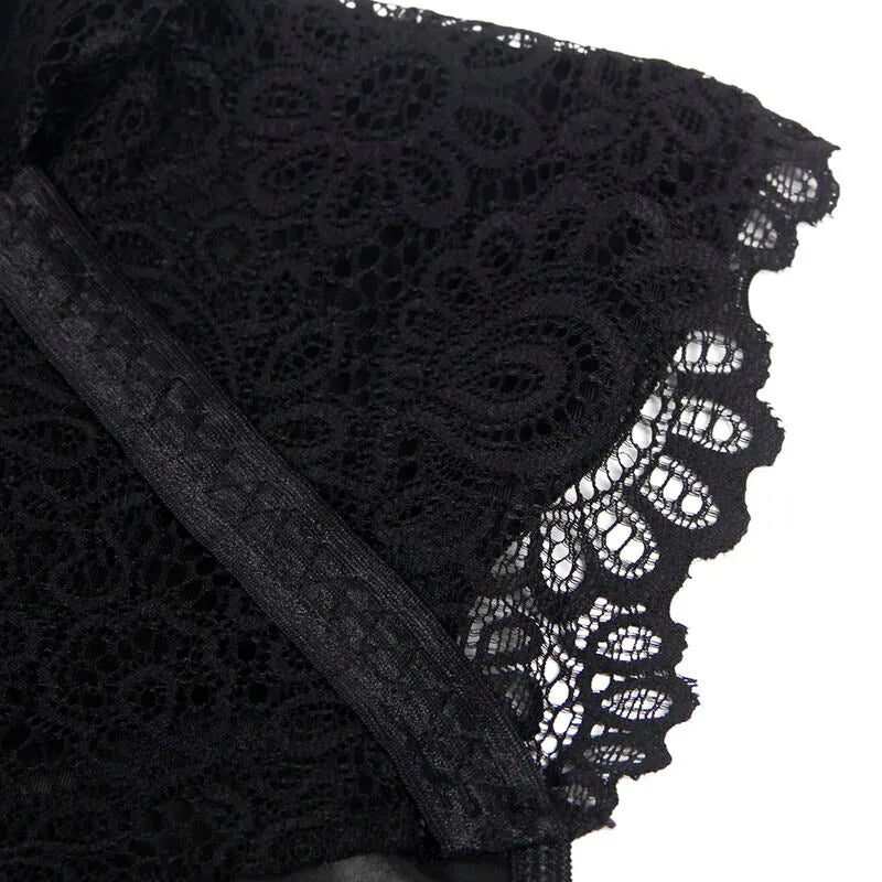 Robe Sexy Dentelle Cuir Noir Subblime Silhouette Soirée Élégante