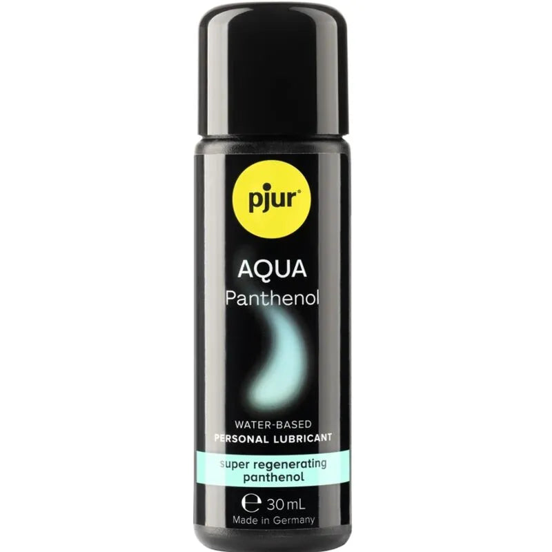 lubrifiant eau premium pjur panthénol hydratation longue durée soin réparateur apaisant peaux sensibles texture non grasse transparente discret compatible latex