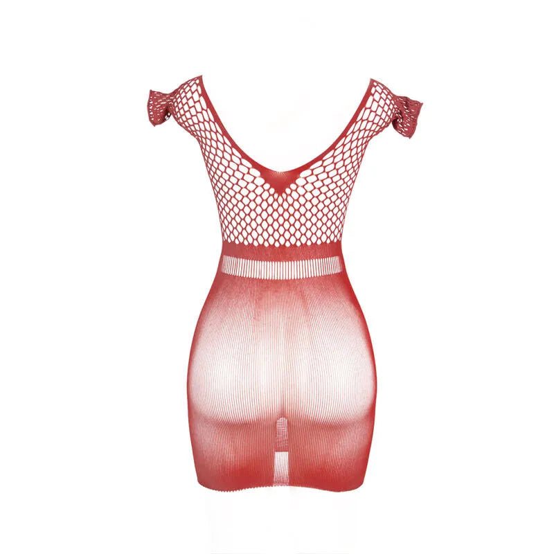 mini robe chemise crochet ajouré rouge sexy sublime élégante confortable extensible nylon élasthanne taille unique soirée cocktail sophistiquée séduisante glamour