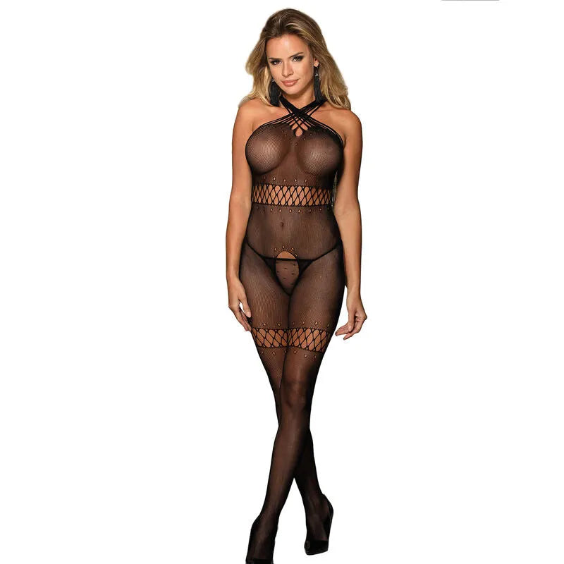 Body noir design creux bretelles multibrins sexy moderne Subblime