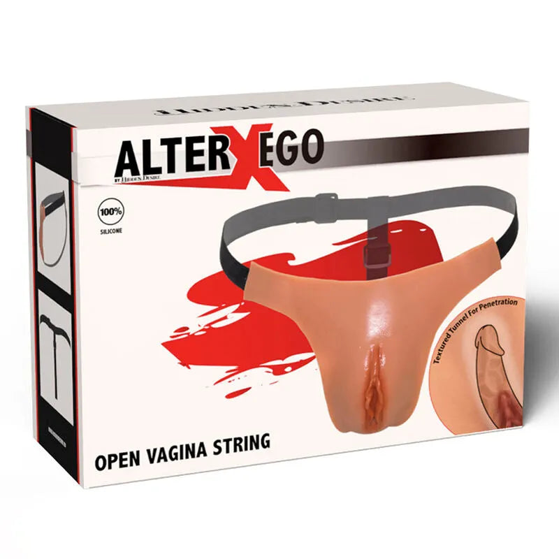 String travestissement vagin ouvert silicone réglable réaliste plaisir intense