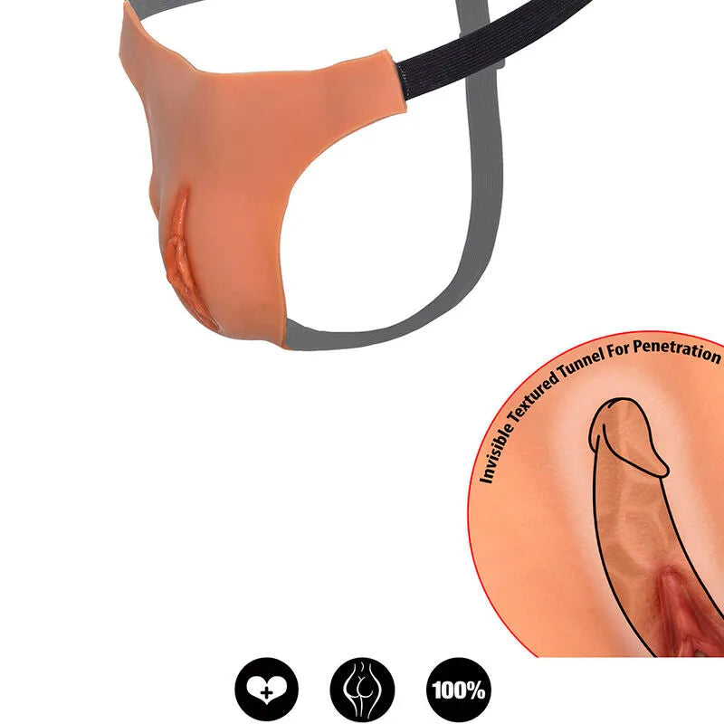 String travestissement vagin ouvert silicone réglable réaliste plaisir intense