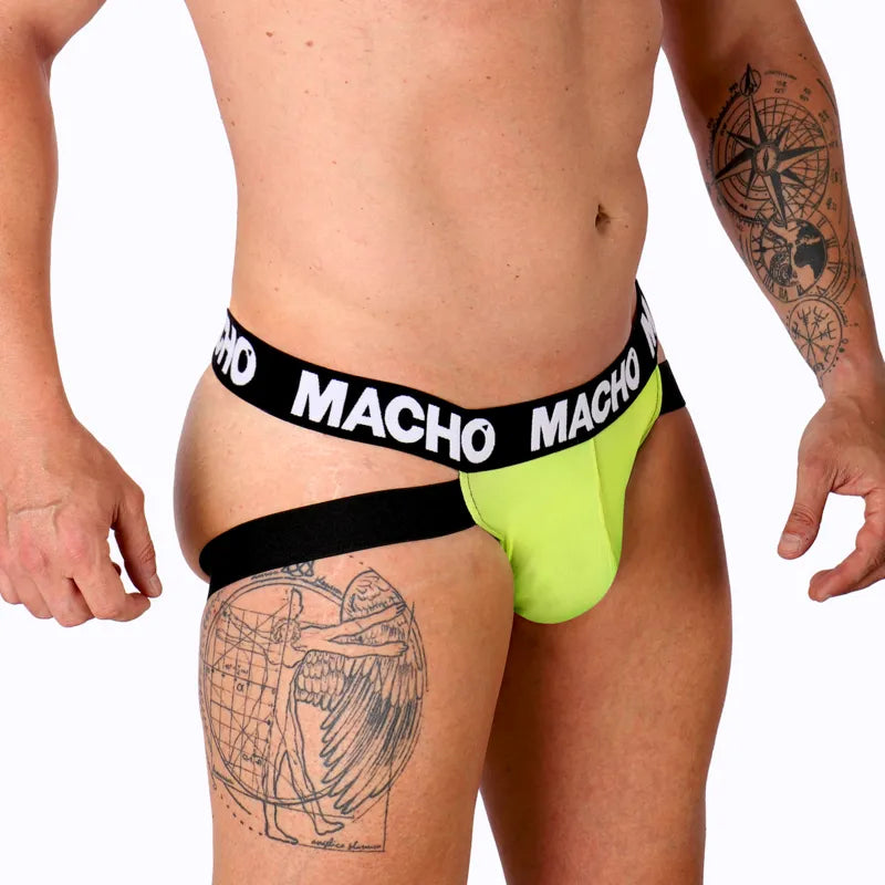 suspensoir soutien anatomique lycra élasthanne haute qualité jaune respirant élastique durable maintien ergonomique ajustable confortable valorisant