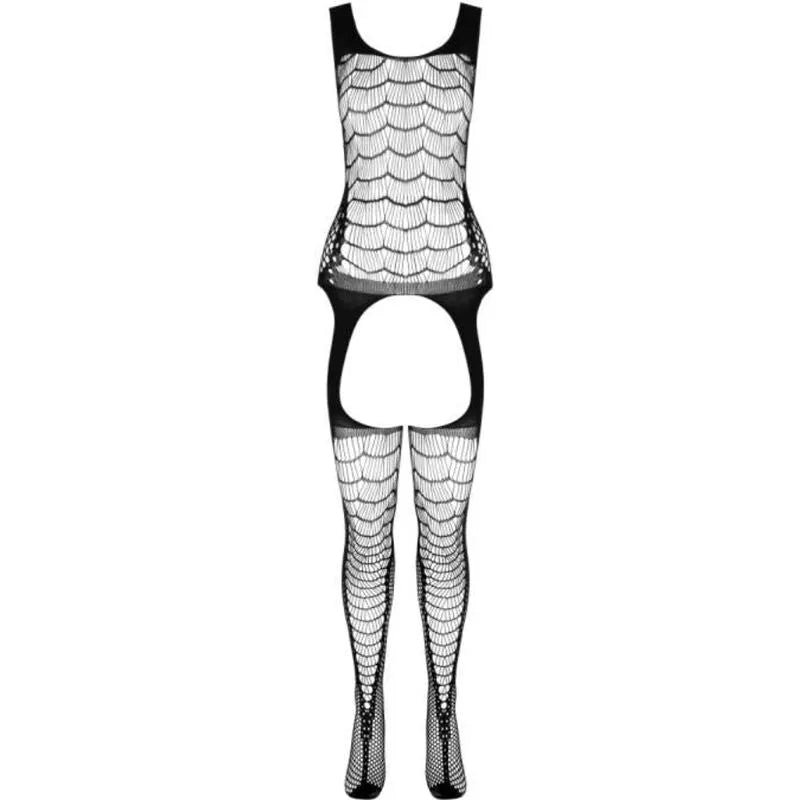 Combinaison lingerie résille noire et rouge PASSION, imprimé captivant, taille unique, fabrication européenne haut de gamme.
