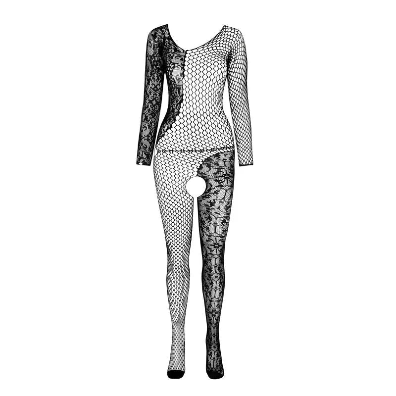 PASSION bodystocking sexy dentelle transparence taille unique noir rouge blanc