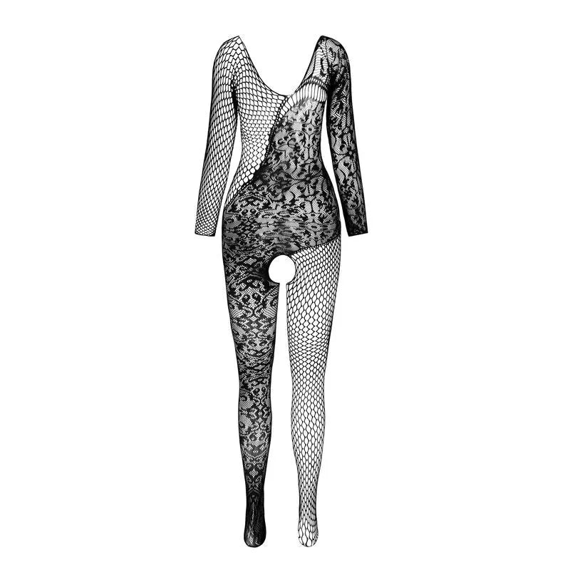 PASSION BS 107 Bodystocking rouge design sexy élastique dentelle transparente