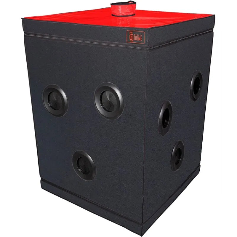 cabine fétiche club scandale noir rouge BDSM immersive LED serrage complet pinces Holedome Eyedome ventilation matelas menottes chaînes