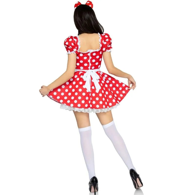 robe rétro à pois rouges et blancs pour soirées thème féminines