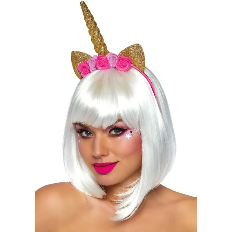 bandeau licorne doré fleurs colorées fantaisie festival confortable léger durable souple scintillant photogénique bohème festive féminine