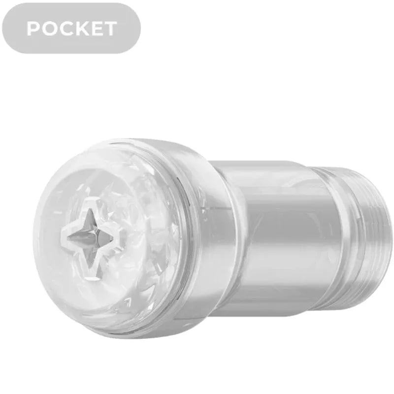 masturbateur poche cristal transparent simulation orale avancée compact discret portatif sensoriel visuel réaliste durable ergonomique confortable compatible silicone
