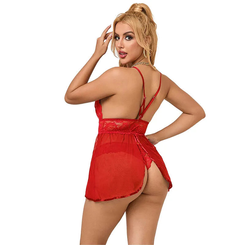 Subblime babydoll rouge dos ouvert grande taille sexy confort USA