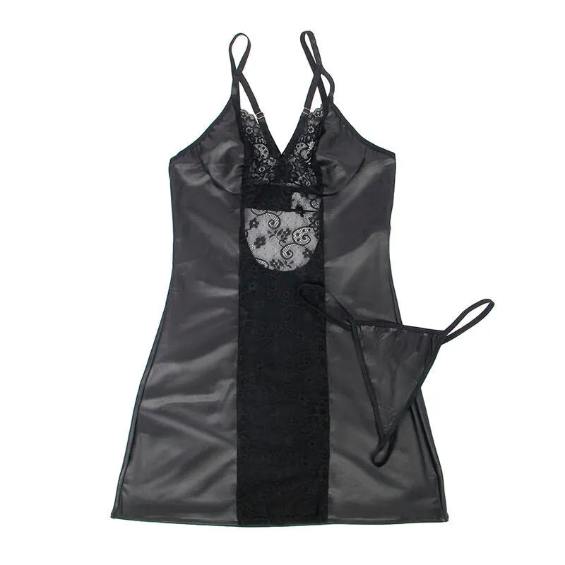 lingerie cuir noir sexy robe string Subblime élégante confort optimal grandes tailles coupe flatteuse haute qualité finition soignée