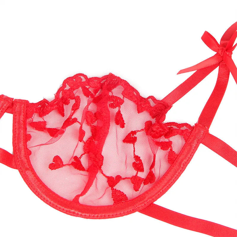 lingerie sexy grande taille rouge imprimés cœur passion élégante confortable matériaux haute qualité supérieure fabriquée EtatsUnis durable