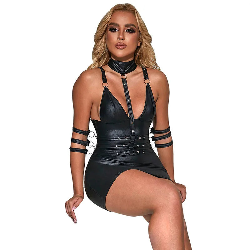 Subblime Lingerie Femme Sexy Confort Cuir Noir Grande Taille USA