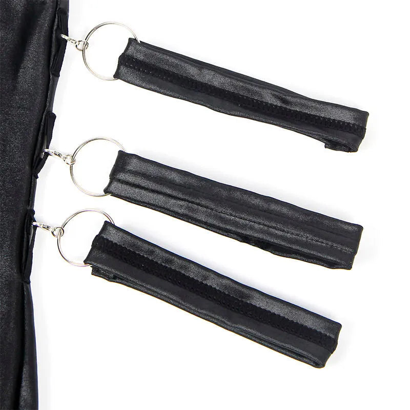 justaucorps bondage cuir noir grande taille sexy luxe confortable maintien ajustable finitions impeccables boucles métalliques doublure respirante couture sculptante silhouette