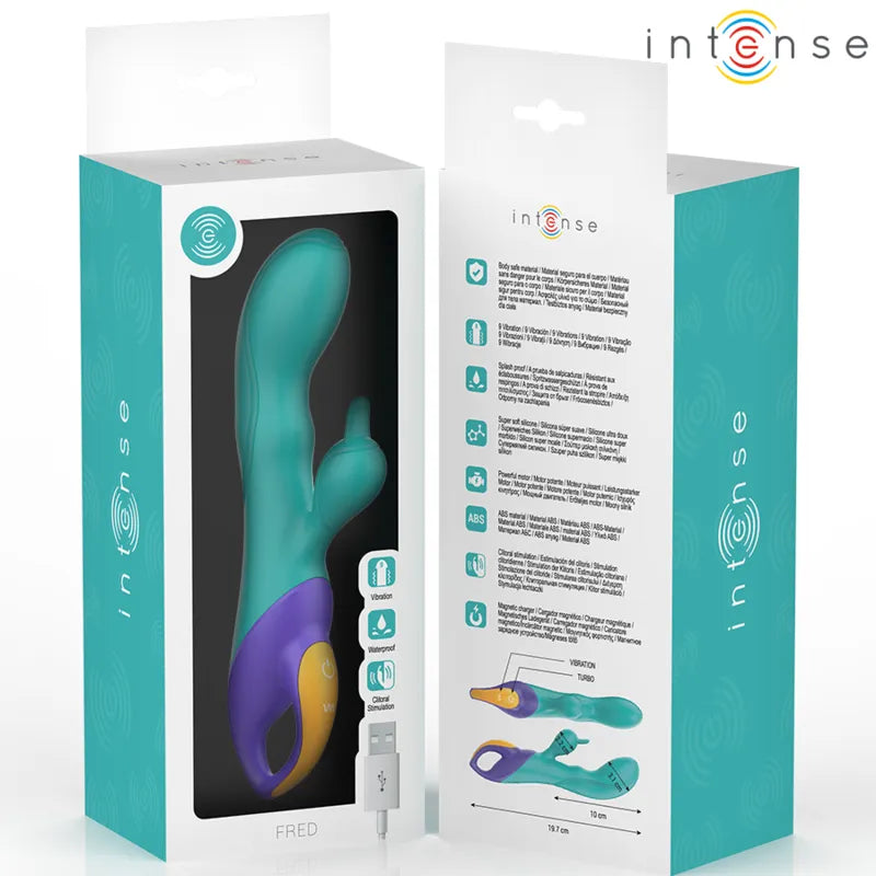 Vibromasseur rabbit bleu stimulation interne externe modes vibration silicone hypoallergénique étanche