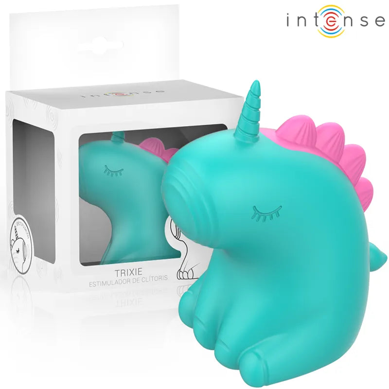 stimulateur clitoris licorne vert silicone hypoallergénique vibrations réglables étanche