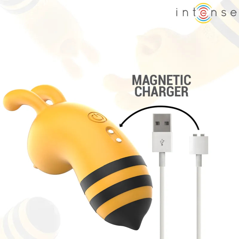 Stimulateur clitoridien abeille jaune modes vibration silicone hypoallergénique rechargeable IPX7
