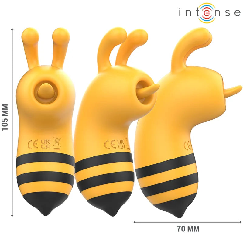 Stimulateur clitoridien abeille jaune modes vibration silicone hypoallergénique rechargeable IPX7