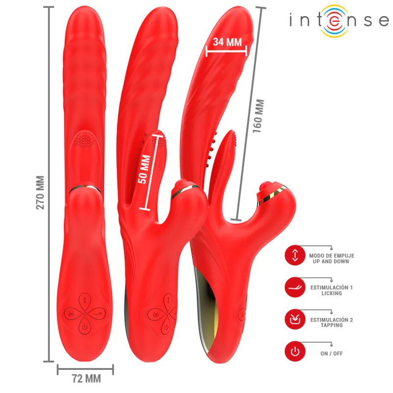 vibromasseur rouge silicone étanche multifonction modes personnalisables INTENSE ROSALIA