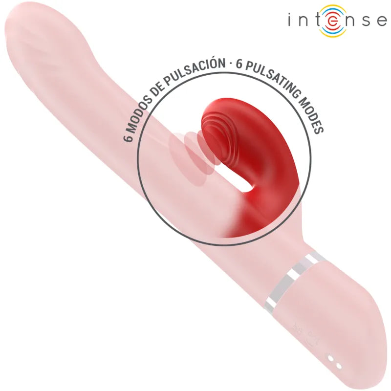 Vibromasseur multifonction silicone médical rotation oscillation stimulation étanche rechargeable rouge