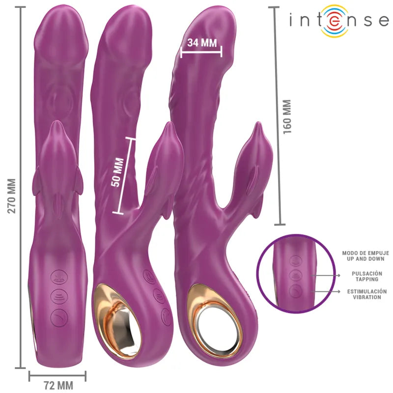 Vibrateur multifonction dauphin violet stimulation clitoridienne silicone hypoallergénique waterproof