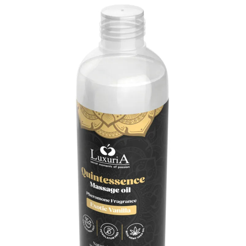 Huile Massage Naturelle Vanille Exotique Chanvre Sensuelle Sans Paraffine Hydratante Nourrissante Aromatique Protectrice Apaisante Peaux Sensibles Relaxante Érotique Fluide 150ml