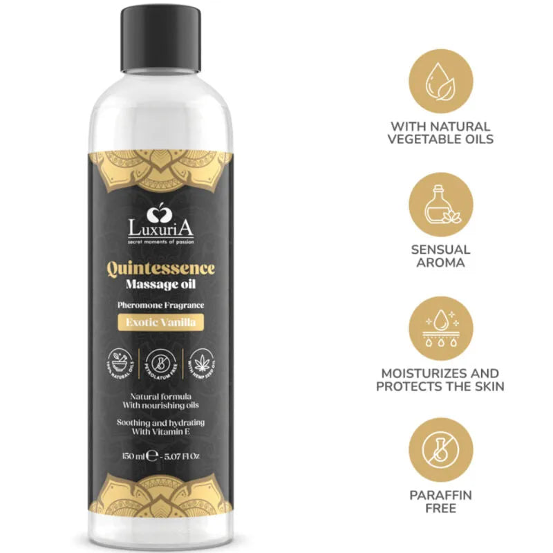 Huile Massage Naturelle Vanille Exotique Chanvre Sensuelle Sans Paraffine Hydratante Nourrissante Aromatique Protectrice Apaisante Peaux Sensibles Relaxante Érotique Fluide 150ml