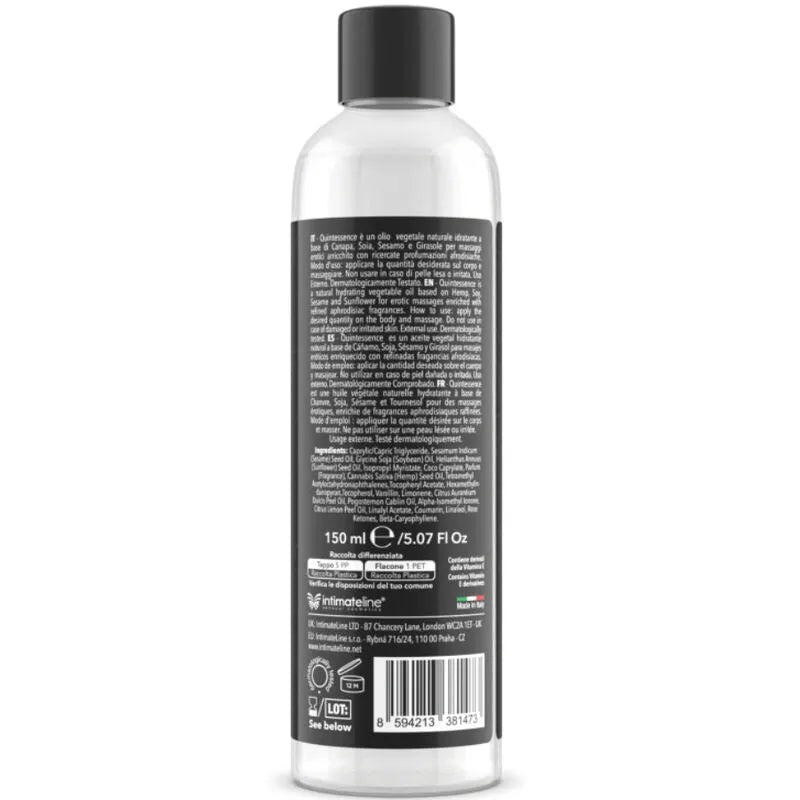 huile massage naturelle sensuelle chanvre hydratation intense peaux sensibles nourrissante apaisante végétale sans paraffine ni colorants arôme baies relaxante sensorielle