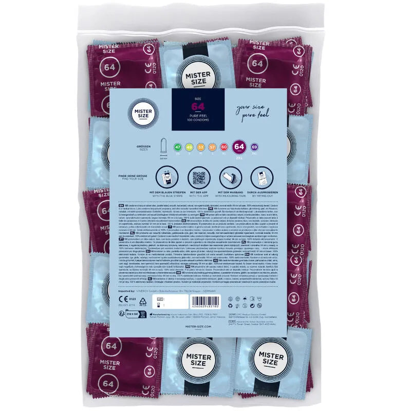 préservatif ultrafin soixantequatre millimètres largeur ajustement parfait sensation naturelle sécurisée latex caoutchouc transparent lisse antidérapant confort