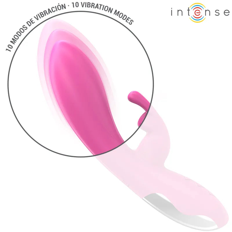 Vibromasseur rabbit rose silicone puissant 10 modes vibrations étanche ergonomique