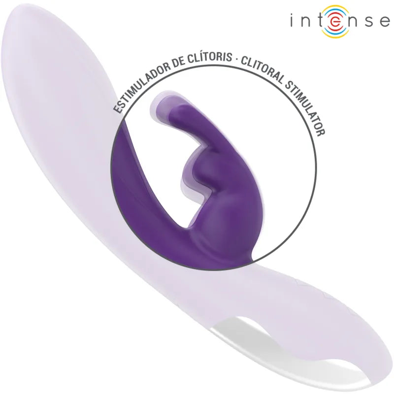 Vibromasseur rabbit violet 10 modes silicone ABS étanche rechargeable RANDALL INTENSE