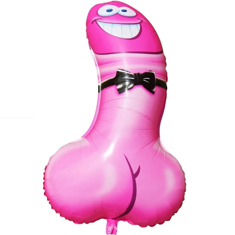 Ballon Hélium Géant Rose Forme Pénis Humoristique Enterrement Célibataire Fête Décoration Photomaton 90cm Résistant Gonflable Durable Accrocheur Amusant