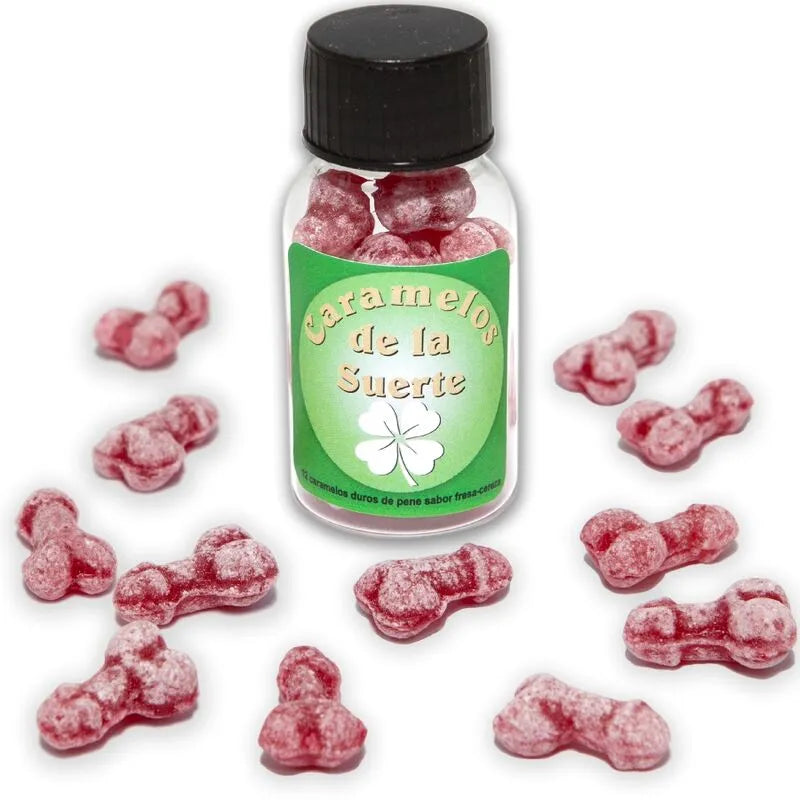 bonbons enterrement vie jeune fille garçon forme pénis fraise cerise fruité moelleux gourmand amusant ludique festif emballage attrayant