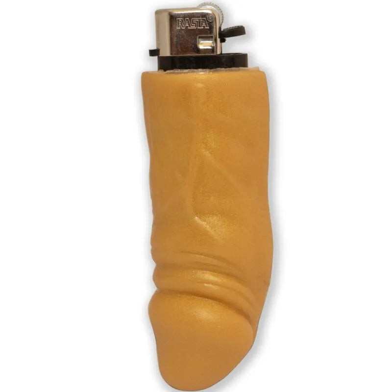 briquet pénis doré rechargeable élégant humoristique audacieux brillant métallique durable compact portable festif original surprenant cadeau insolite soirée enterrement