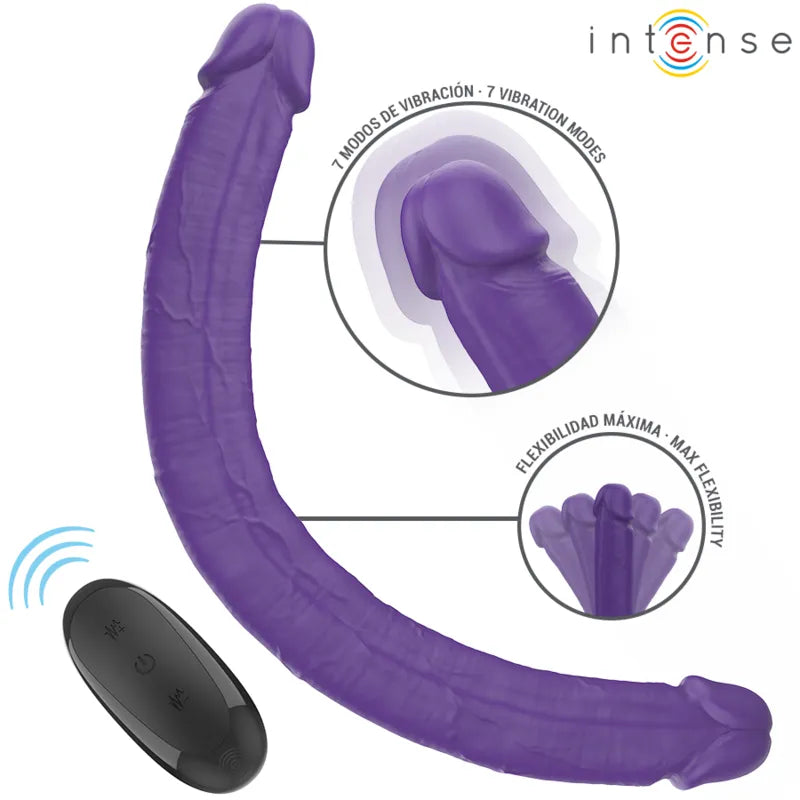 double gode vibrant silicone médicale flexible 40cm télécommande étanche rechargeable usb sept modes couples stimulation vaginale anale diametre34mm texture douce