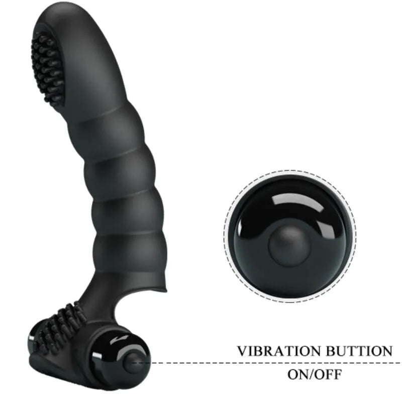 Vibromasseur doigt silicone noir 10 vibrations stimulation intime agile