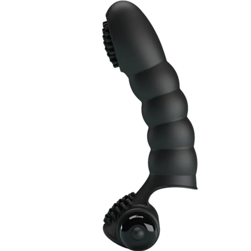 Vibromasseur doigt silicone noir 10 vibrations stimulation intime agile