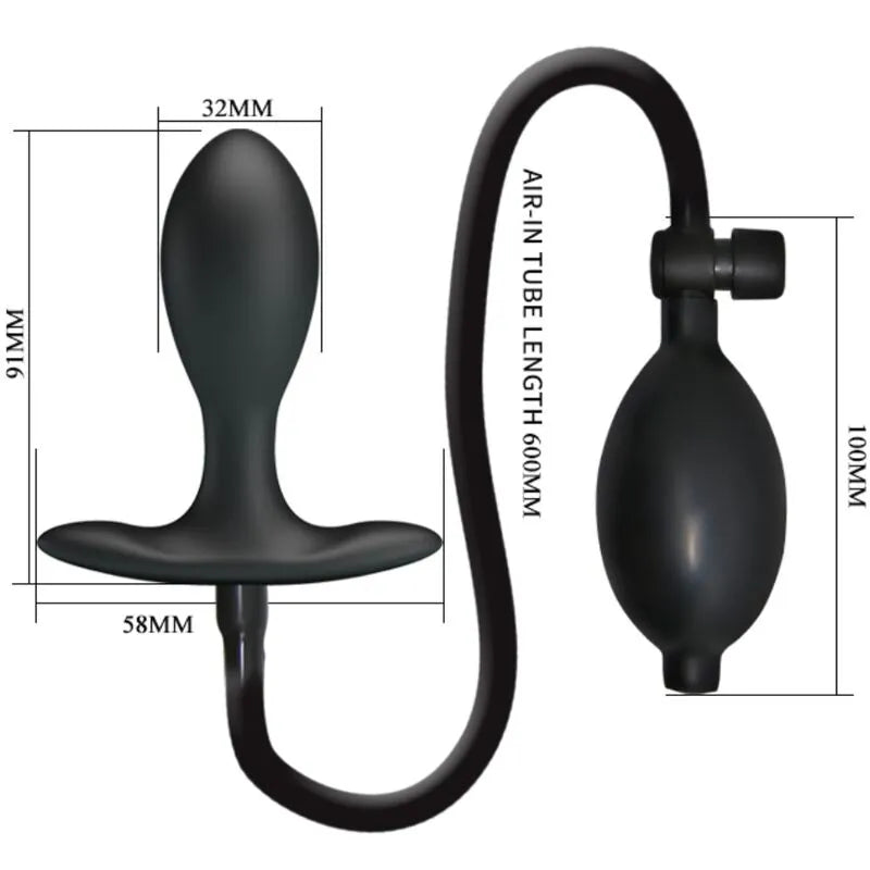 plug anal gonflable silicone noir sécurité confort plaisir étanche