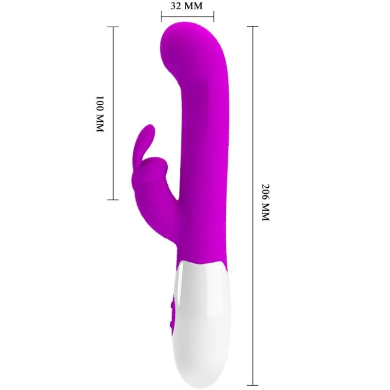 Vibromasseur rabbit silicone violet 30 fonctions clitoris boîte à jouets AAA