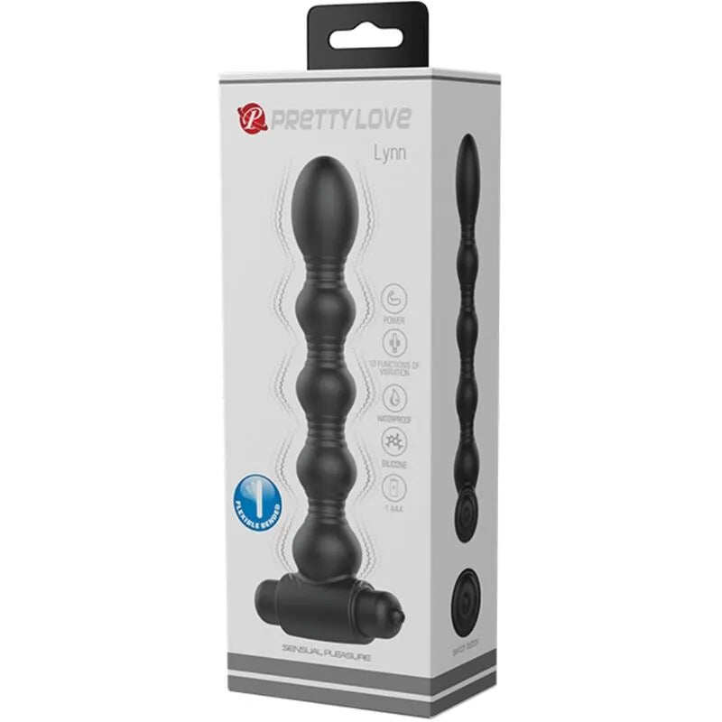 plug anal vibrant silicone noir dix fonctions débutants professionnels ergonomique poignée insertion confortable doux sûr pile AAA