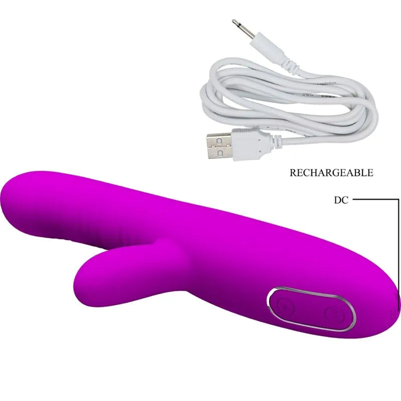 vibromasseur silicone violet rechargeable stimulation point G clitoris multi-vibrations