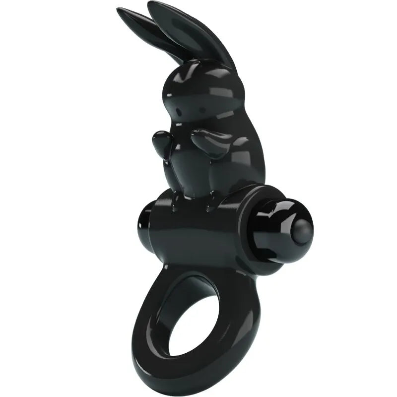 anneau pénien vibrant noir oreilles lapin dix vibrations clitoris érections puissantes stimulation intense thermoplastique souple ergonomique