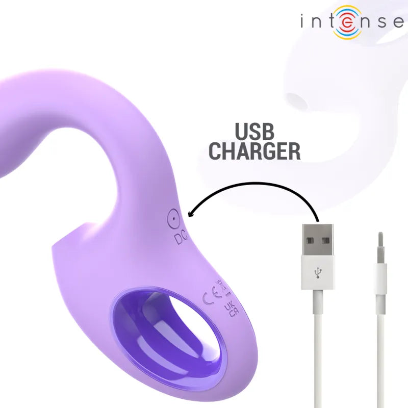 Stimulateur Vibrateur Violet Aspiration Vibration Silicone Étanche Rechargeable