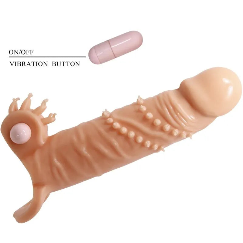 manchon pénis vibrant caoutchouc thermoplastique stimulation clitoris intense érection longue durable étanche boucle billes maintien lisse six point sept pouces