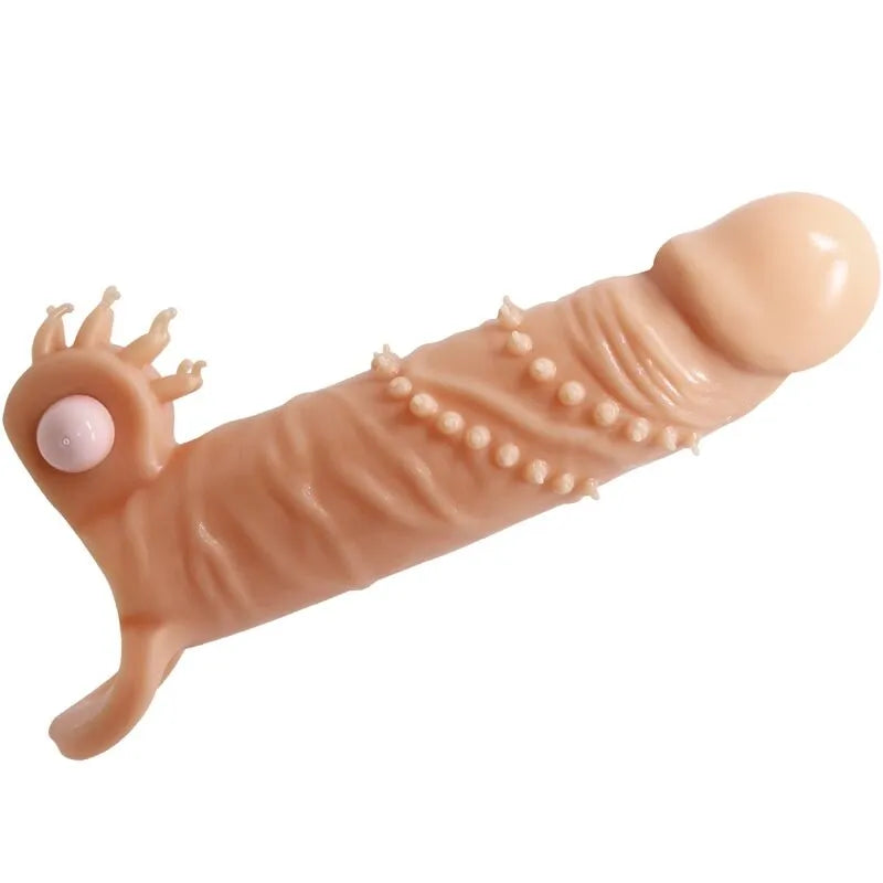 manchon pénis vibrant caoutchouc thermoplastique stimulation clitoris intense érection longue durable étanche boucle billes maintien lisse six point sept pouces