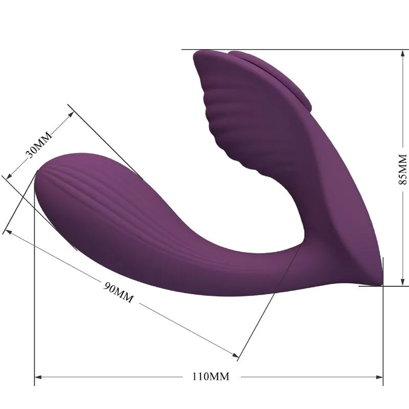 Vibromasseur silicone double moteur violet application mobile contrôle distance