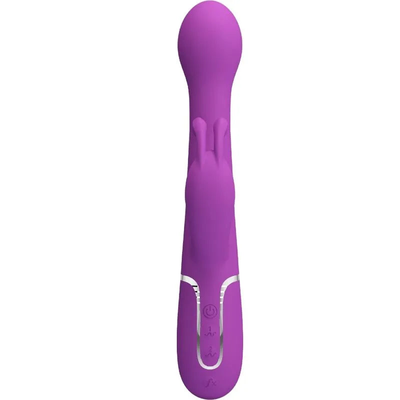 Vibromasseur silicone violet multifonction avec perles massage orgasme mixte