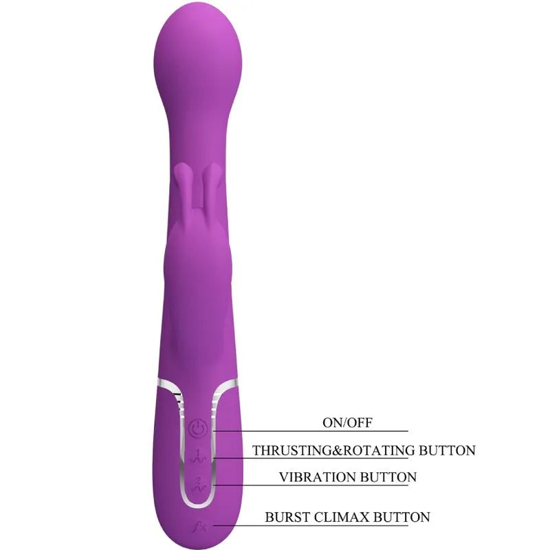 Vibromasseur silicone violet multifonction avec perles massage orgasme mixte