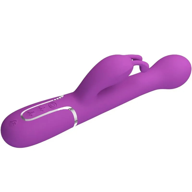 Vibromasseur silicone violet multifonction avec perles massage orgasme mixte